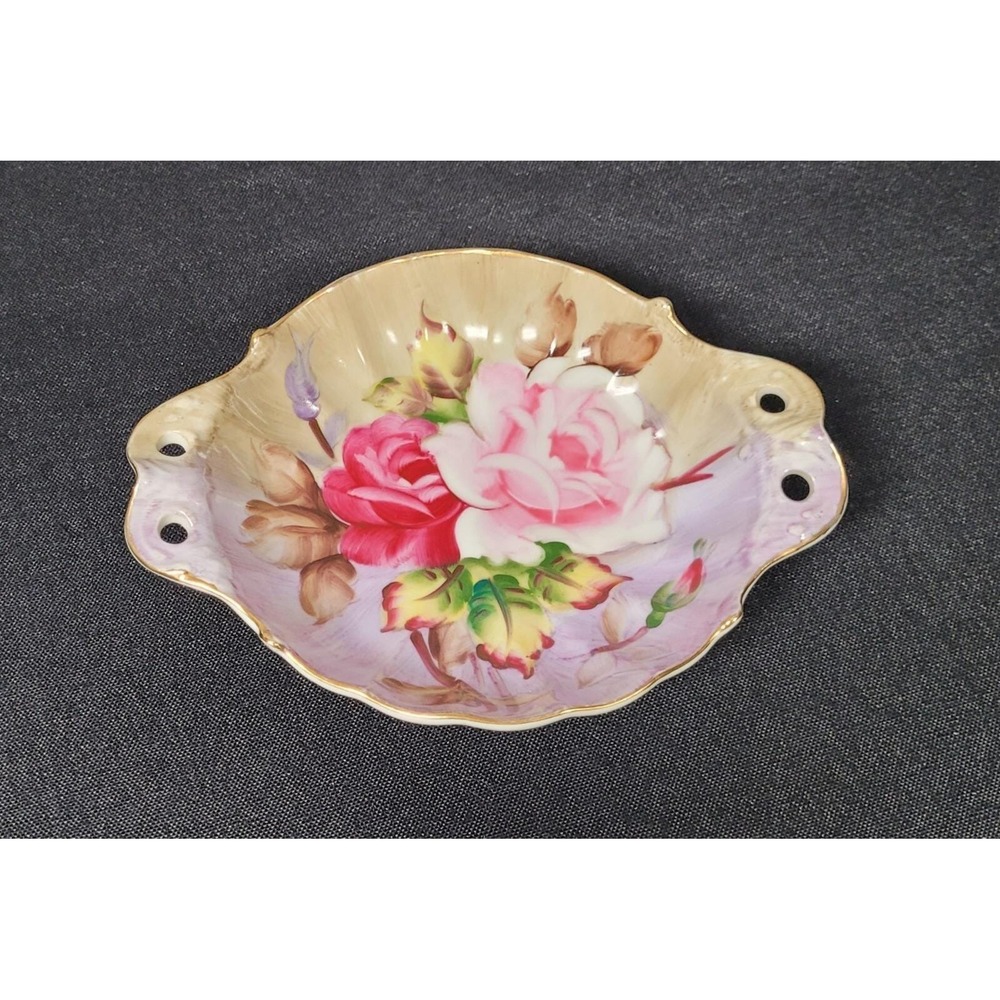 Lefton China Hand-Painted Rose Dish #20127B